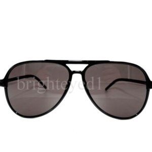 Authentic YVES SAINT LAURENT Black Pilot Sunglasses SL 228-002 *LIKE NEW*